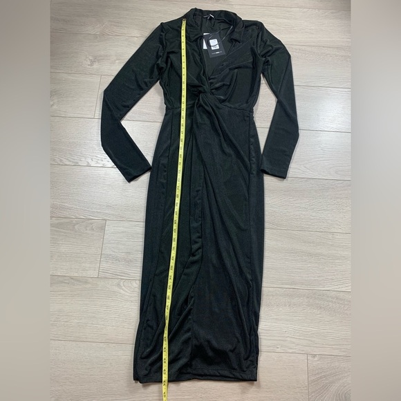 Fashion Nova Office Talk Slinky Long Sleeve Midi Dress - Black - Picture 13 of 13